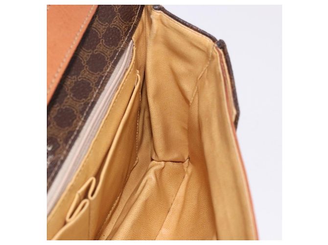 Céline CELINE Macadam Canvas Chain Shoulder Bag PVC Leather Brown Gold - vista 18