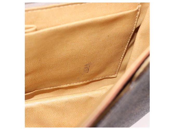 Céline CELINE Macadam Canvas Chain Shoulder Bag PVC Leather Brown Gold - vista 19