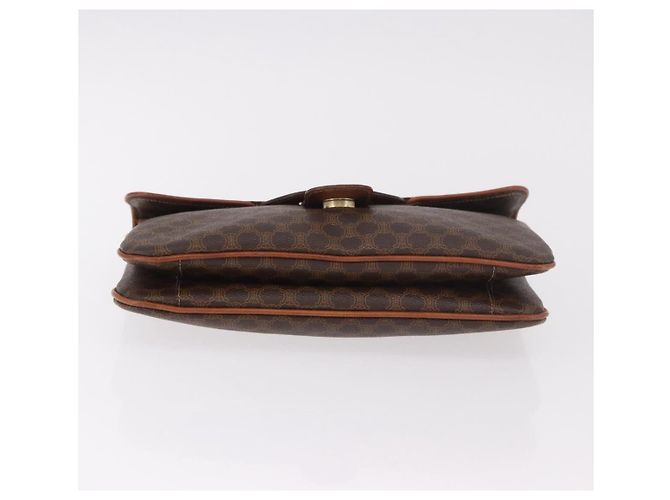 Céline CELINE Macadam Canvas Chain Shoulder Bag PVC Leather Brown Gold - vista 9