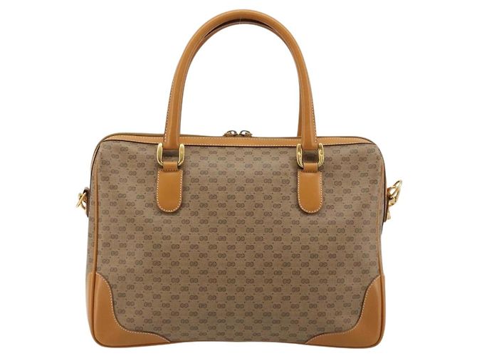 GUCCI Micro GG Supreme Hand Bag PVC Beige Gold 002 104 0033 - vista 3