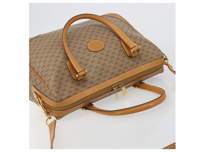 GUCCI Micro GG Supreme Hand Bag PVC Beige Gold 002 104 0033 - vista 6