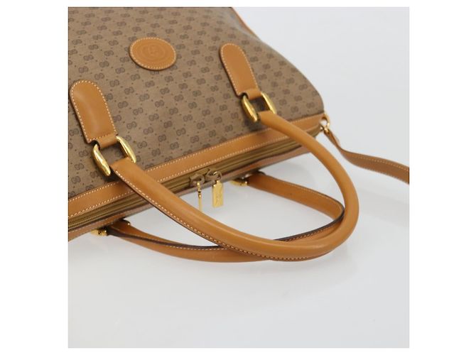 GUCCI Micro GG Supreme Hand Bag PVC Beige Gold 002 104 0033 - vista 7