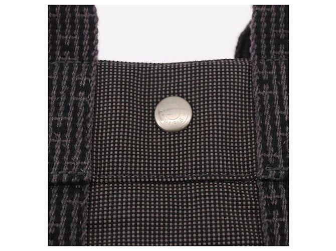 Hermès HERMES Her Line Hand Bag Canvas Black Silver - vista 14