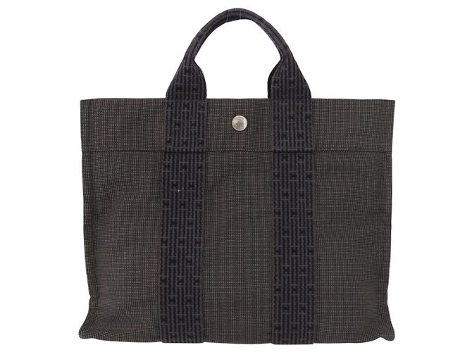 Hermès HERMES Her Line Hand Bag Canvas Black Silver - vista 2
