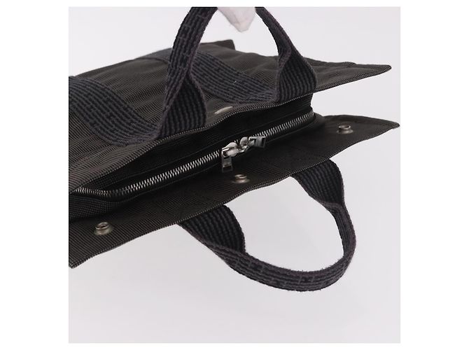Hermès HERMES Her Line Hand Bag Canvas Black Silver - vista 6