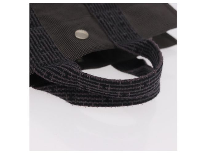 Hermès HERMES Her Line Hand Bag Canvas Black Silver - vista 7