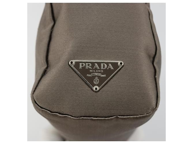 PRADA Hand pouch Satin Gray Silver - vista 14