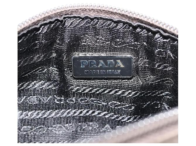 PRADA Hand pouch Satin Gray Silver - vista 16