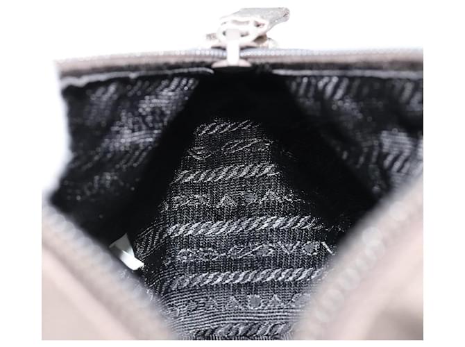 PRADA Hand pouch Satin Gray Silver - vista 18