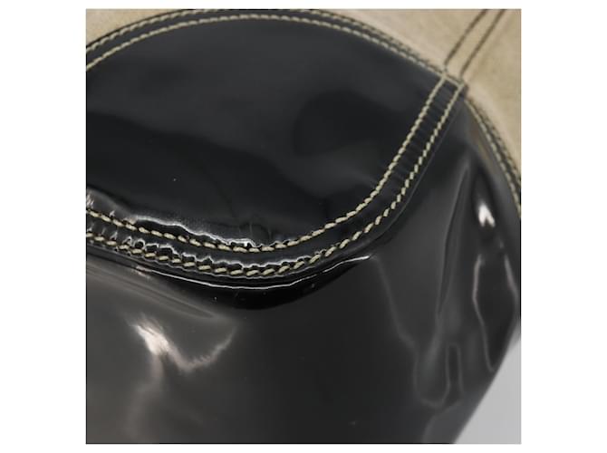 PRADA Plastic Chain Tote Bag Canvas Beige Silver - vista 10
