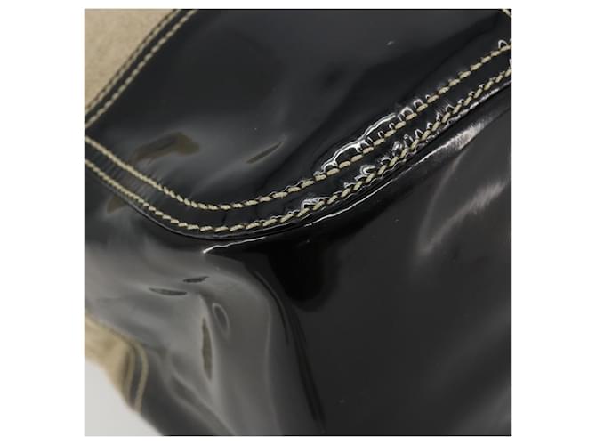 PRADA Plastic Chain Tote Bag Canvas Beige Silver - vista 11