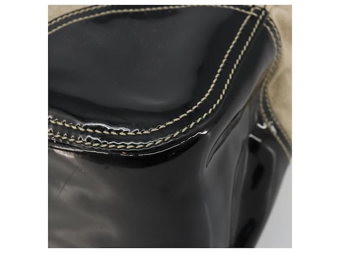 PRADA Plastic Chain Tote Bag Canvas Beige Silver - vista 12