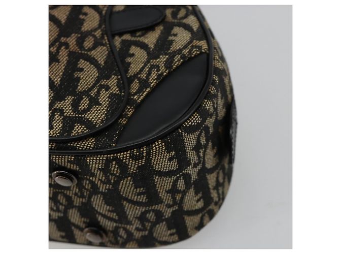 Christian Dior Trotter Canvas Double Saddle Hand Bag Black Silver - vista 10