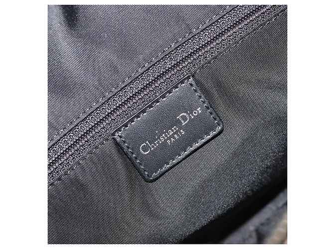 Christian Dior Trotter Canvas Double Saddle Hand Bag Black Silver - vista 16