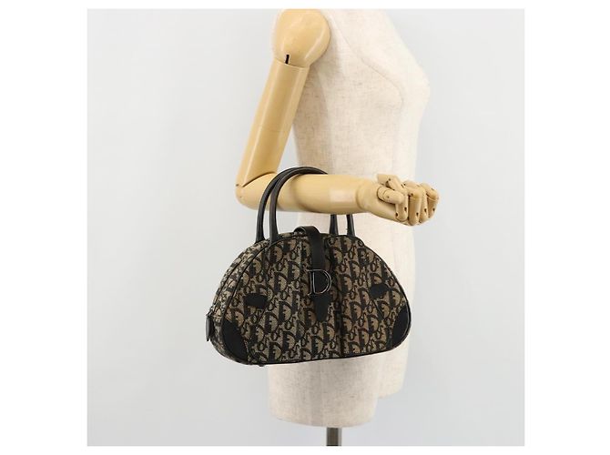 Christian Dior Trotter Canvas Double Saddle Hand Bag Black Silver - vista 23