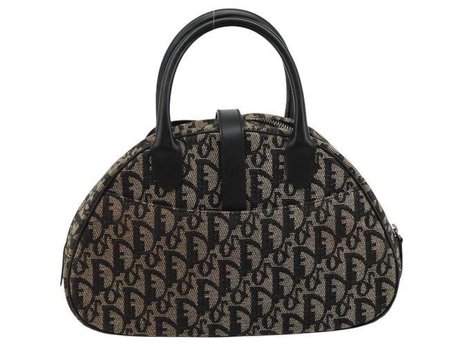 Christian Dior Trotter Canvas Double Saddle Hand Bag Black Silver - vista 3