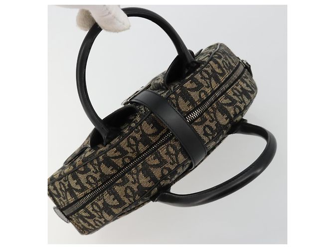Christian Dior Trotter Canvas Double Saddle Hand Bag Black Silver - vista 6
