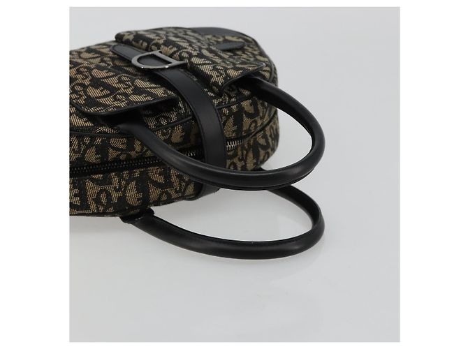 Christian Dior Trotter Canvas Double Saddle Hand Bag Black Silver - vista 7