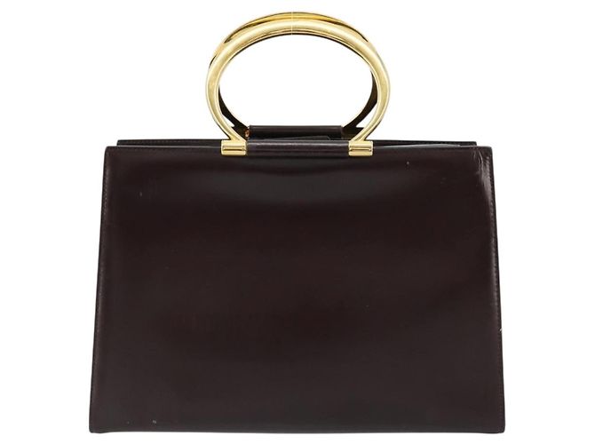 Céline CELINE Hand Bag Leather Brown Gold - vista 3