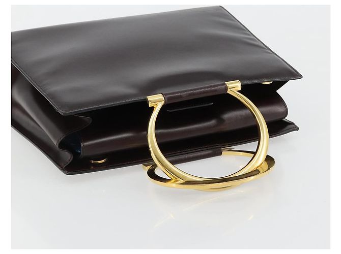Céline CELINE Hand Bag Leather Brown Gold - vista 6