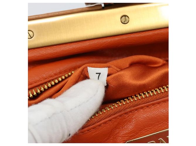 PRADA Chain Shoulder Bag Canvas Brown Gold - vista 22
