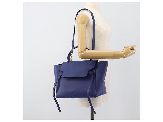 Céline CELINE Belt bag Hand Bag Leather 2way Blue Gold - vista 25