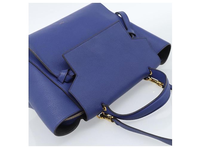 Céline CELINE Belt bag Hand Bag Leather 2way Blue Gold - vista 6