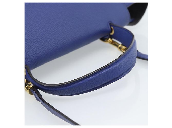 Céline CELINE Belt bag Hand Bag Leather 2way Blue Gold - vista 7