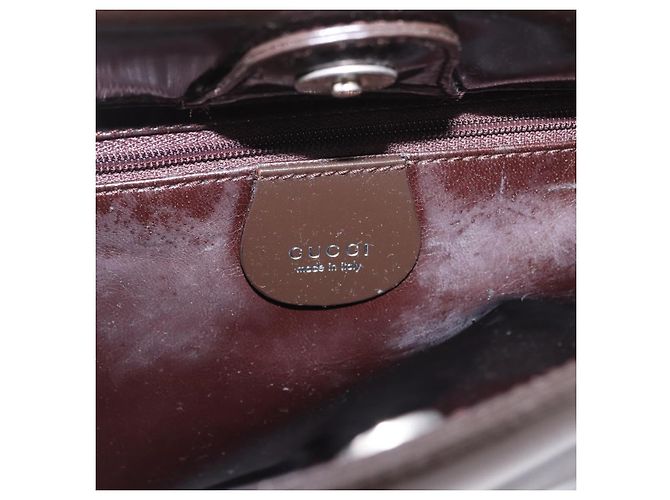 GUCCI Shoulder Bag Patent Leather Brown Silver 000 1046 0506 - vista 14