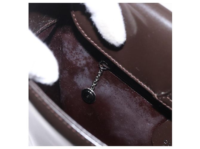 GUCCI Shoulder Bag Patent Leather Brown Silver 000 1046 0506 - vista 18