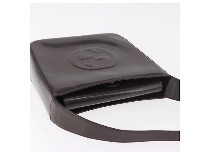 GUCCI Shoulder Bag Patent Leather Brown Silver 000 1046 0506 - vista 6