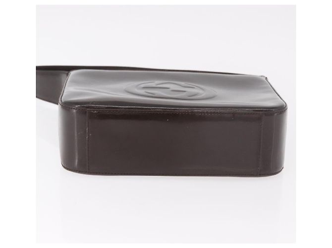GUCCI Shoulder Bag Patent Leather Brown Silver 000 1046 0506 - vista 9