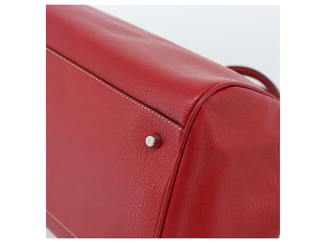 PRADA Hand Bag Leather Red Silver - vista 10