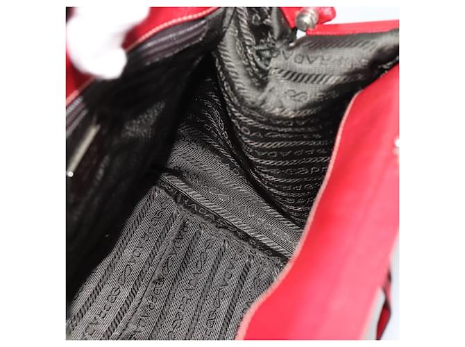 PRADA Hand Bag Leather Red Silver - vista 18
