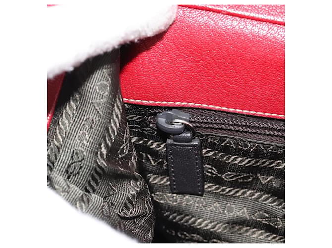 PRADA Hand Bag Leather Red Silver - vista 20