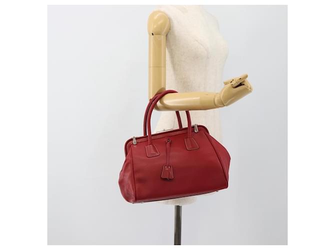 PRADA Hand Bag Leather Red Silver - vista 23