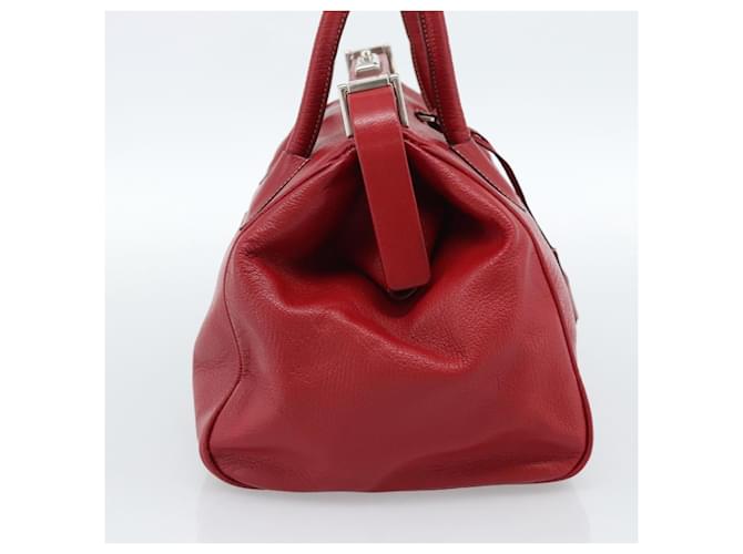 PRADA Hand Bag Leather Red Silver - vista 4