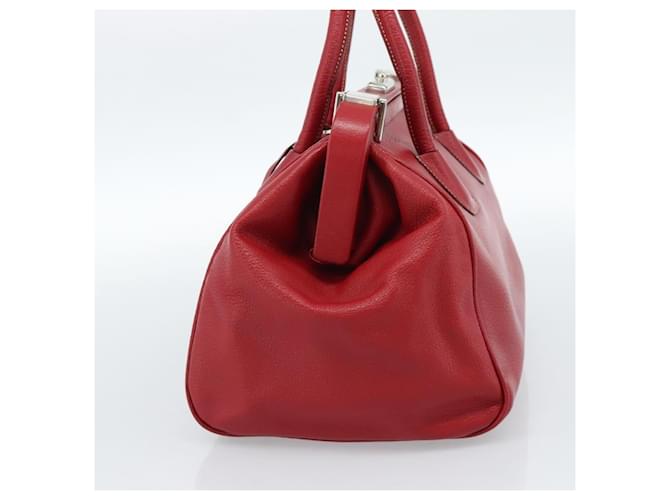 PRADA Hand Bag Leather Red Silver - vista 5