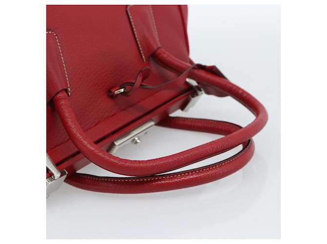 PRADA Hand Bag Leather Red Silver - vista 7