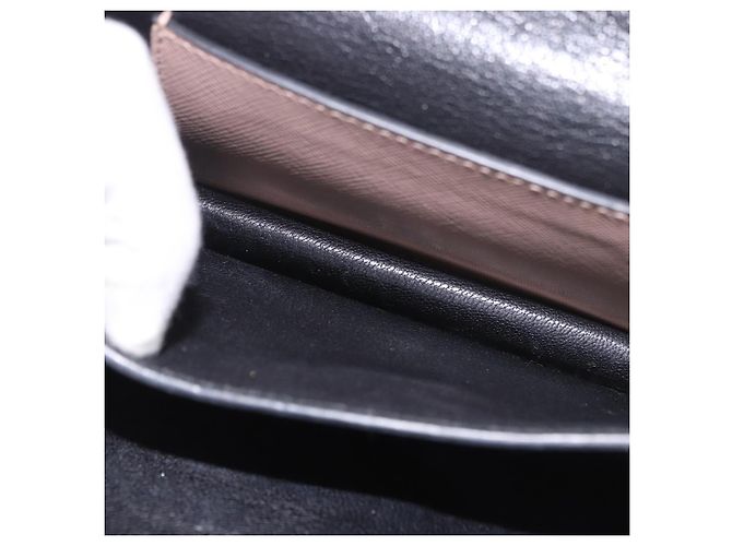 PRADA Shoulder Bag Saffiano leather Beige Silver - vista 22