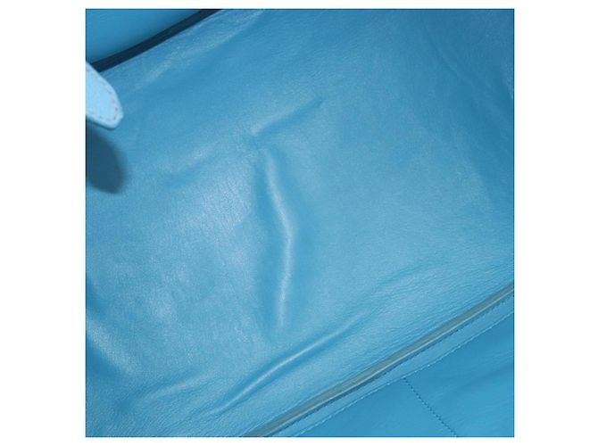 Miu Miu Hand Bag Leather 2way Light Blue Gold - vista 10