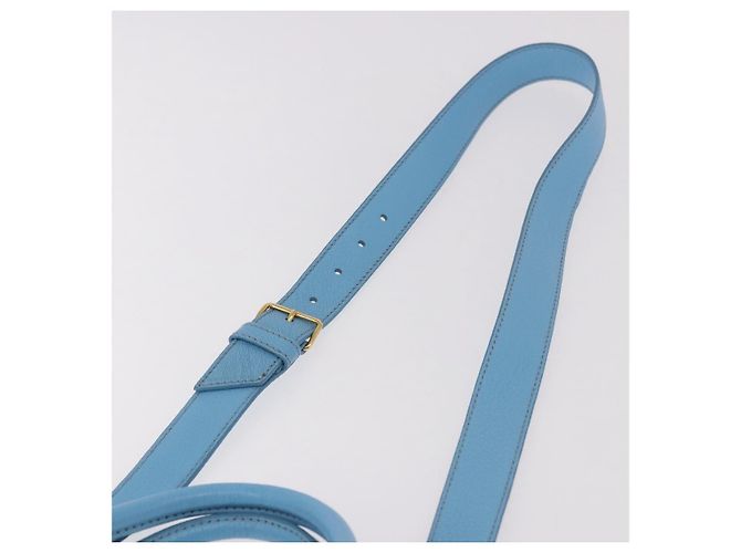 Miu Miu Hand Bag Leather 2way Light Blue Gold - vista 15