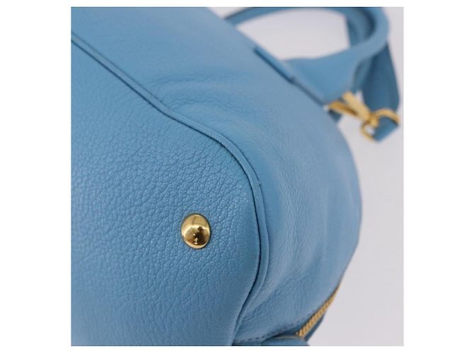 Miu Miu Hand Bag Leather 2way Light Blue Gold - vista 16
