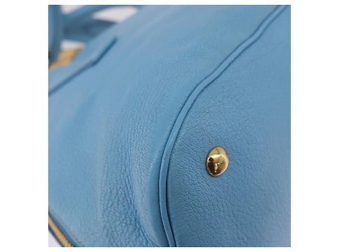 Miu Miu Hand Bag Leather 2way Light Blue Gold - vista 17