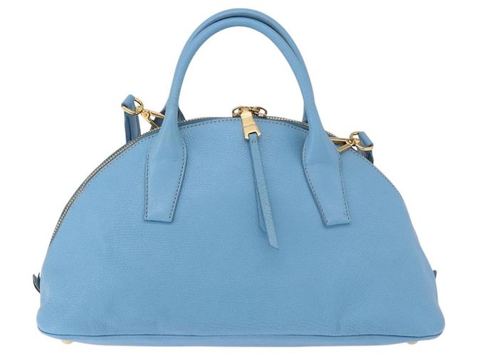 Miu Miu Hand Bag Leather 2way Light Blue Gold - vista 2