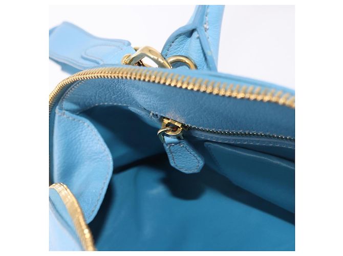 Miu Miu Hand Bag Leather 2way Light Blue Gold - vista 24