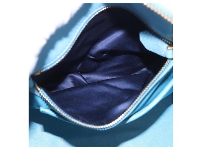 Miu Miu Hand Bag Leather 2way Light Blue Gold - vista 25