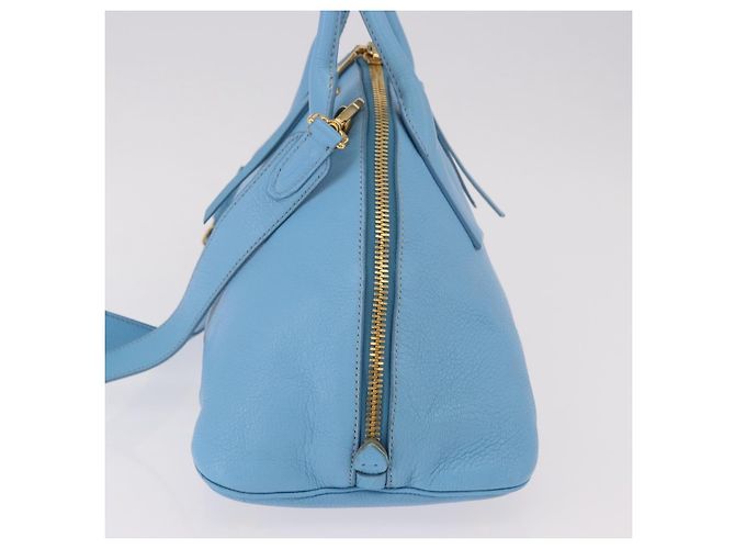 Miu Miu Hand Bag Leather 2way Light Blue Gold - vista 3