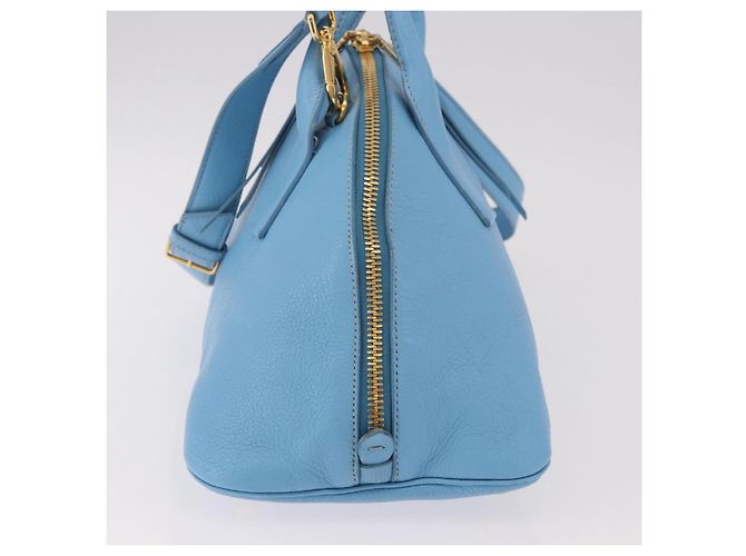Miu Miu Hand Bag Leather 2way Light Blue Gold - vista 4