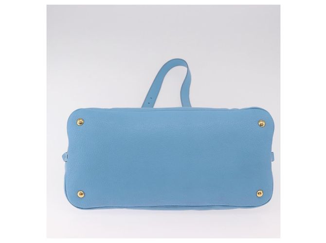 Miu Miu Hand Bag Leather 2way Light Blue Gold - vista 5